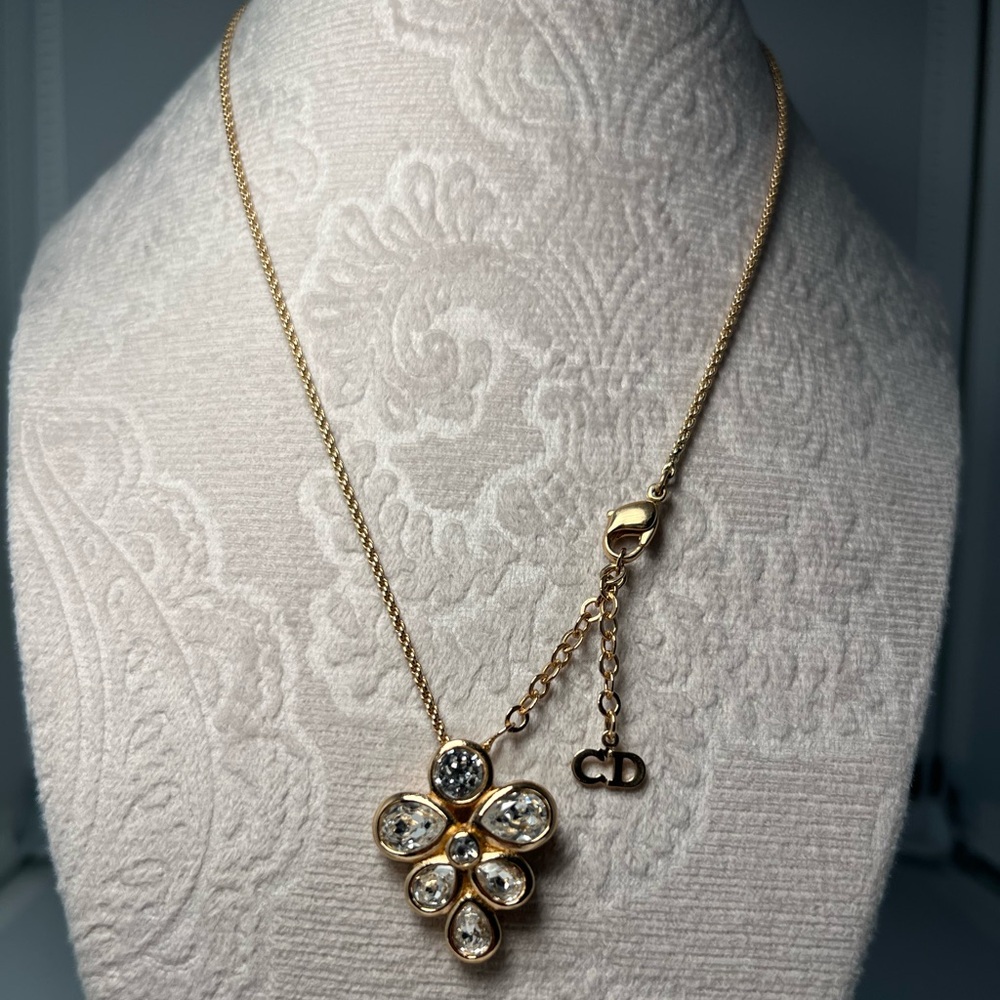 DIOR Floral Necklace vintage Authentic Gold and Silver - Picture 2 of 7